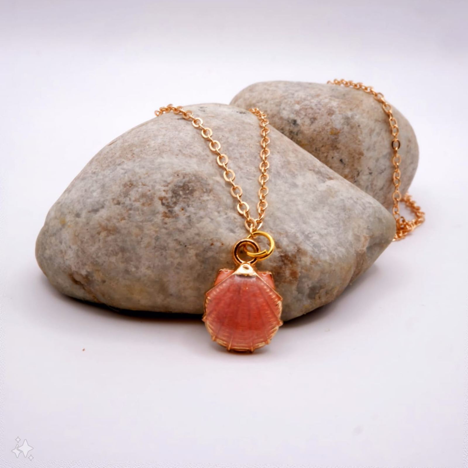 Gold Plated Sea-Pink Shell Pendant – Gehne by Barbaad